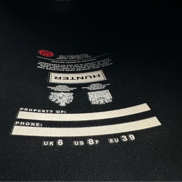 Hunter Women's Original Tall Gloss Black Rain Boots - Size 8 - Picture 13 of 13